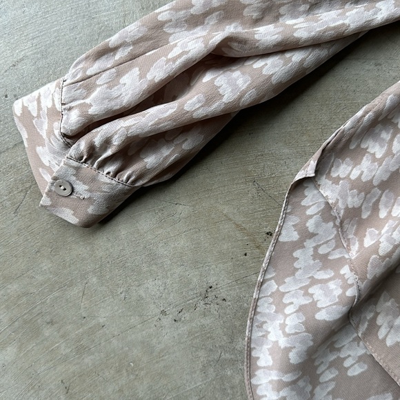 REBECCA TAYLOR silk printed nude blouse - Picture 4 of 6